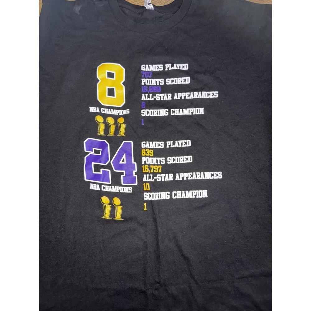Rare Custom Mens Xxl Kobe Bryant Los Angels Lakers Number 24 T-Shirt Shirt